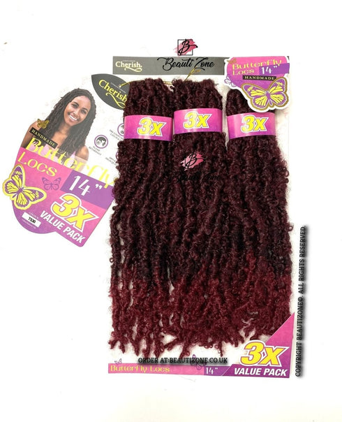 Cherish Bulk I Butterfly Locs l Crochet Hair 3 x Value Pack - 14" Inches